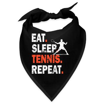 Tennis Shirt Eat Sleep Tennis Repeat Design - Bandana - Schwarz - Vorne
