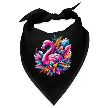 Flamingo - Bandana - Schwarz - Vorne
