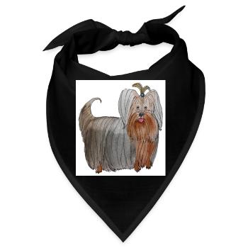 Yorkshire Terrier Aufkleber - Bandana - Schwarz - Vorne