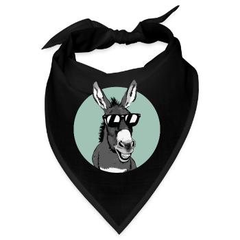 Esel Eselchen Maultier Muli - Bandana - Schwarz - Vorne