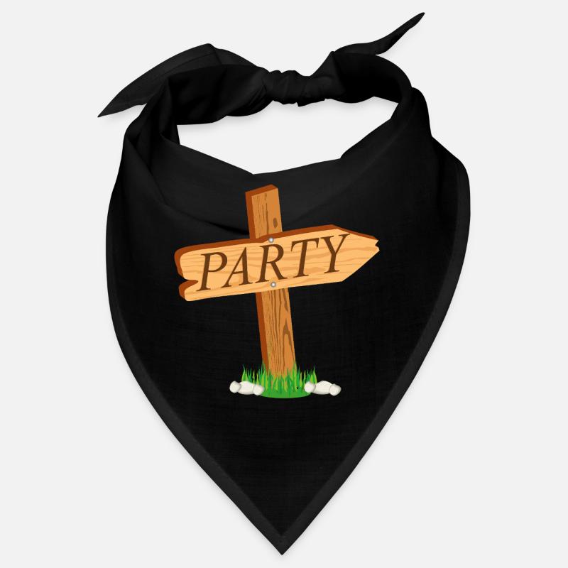 panneau indicateur simple avec l’inscription « PARTY » Bandana