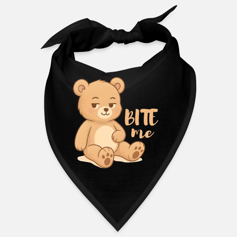 Cheeky teddy cutesy design with attitude - bite me Bandana
