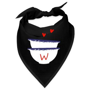 Bretonischer Buchstabe mit Schalen - Bandana - Schwarz - Vorne