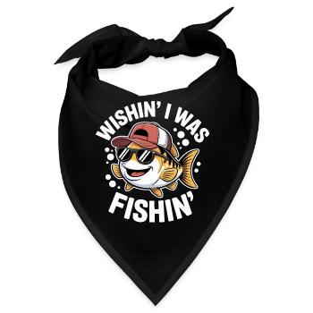 Lachender Fisch mit Sonnenbrille und Hut - Bandana - Schwarz - Vorne