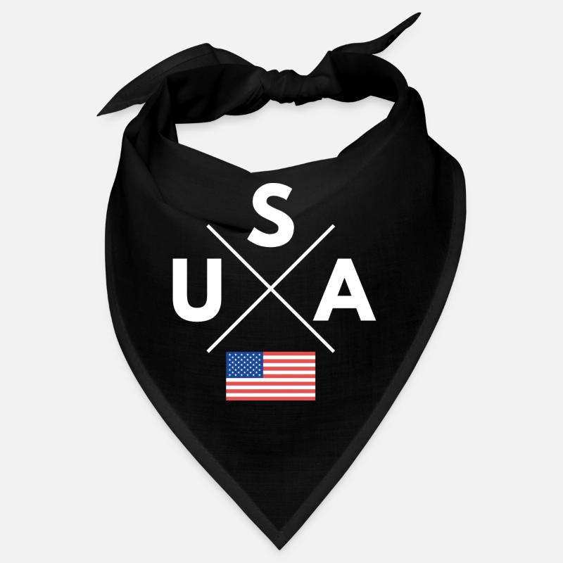 Logo de la croix des États-Unis - Bandana - noir