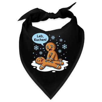 Leb Kuchen Lustiges deutsches Lebkuchen-Wortspiel - Bandana - Schwarz - Vorne
