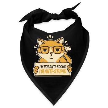 Ich bin nicht asozial, ich bin anti-dumm. - Bandana - Schwarz - Vorne