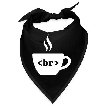 Coffee Break – Witziges HTML Tag Design - Bandana - Schwarz - Vorne