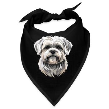 Malteser Kleiner Maltese Hund Liebe Süße Malteser - Bandana - Schwarz - Vorne