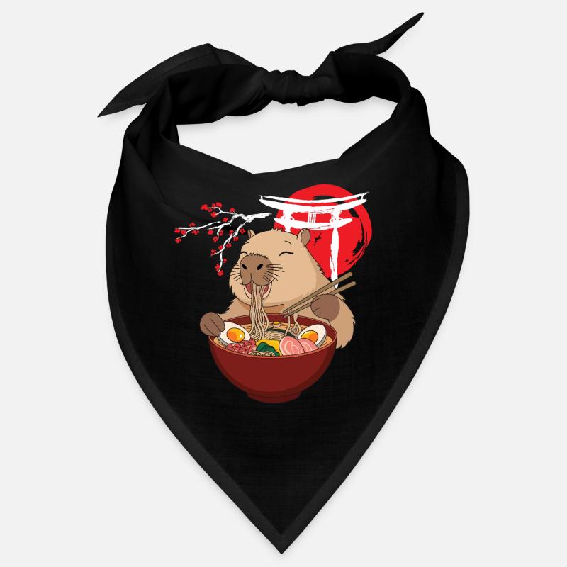 Capybara Eats Ramen Soup Cute Funny Bandana