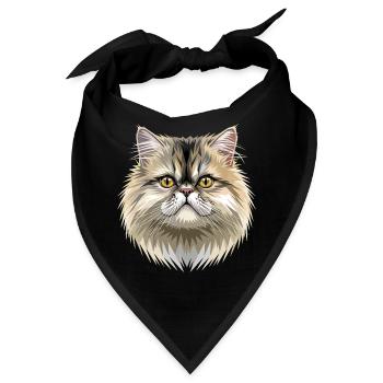 Perserkatze Perser Katze Persian Cat Süße Katzen - Bandana - Schwarz - Vorne