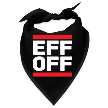 Slogan in Rot-Weiß - Bandana - Schwarz - Vorne