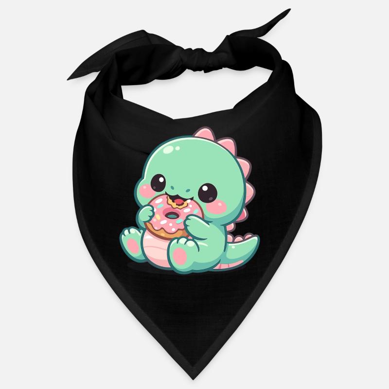 Kleiner Dino snackt Donut Bandana