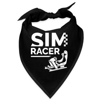 Simracing Logo mit Simulator Cockpit - Bandana - Schwarz - Vorne