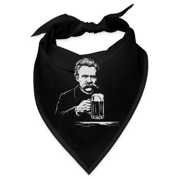 Friedrich Nietzsche trinkt Bier - Bandana - Schwarz - Vorne