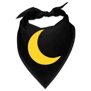 Mond Sichel Gelb - Bandana - Schwarz - Vorne