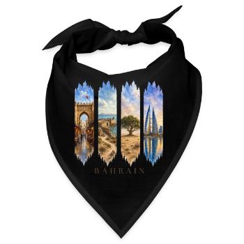 Bahrain Urlaub Travel – Orient & Moderne Motiv - Bandana - Schwarz - Vorne