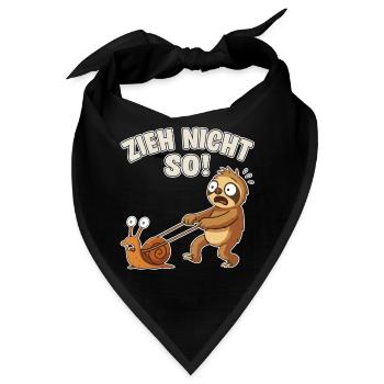 Zieh nicht so – Faultier mit Schnecke - Bandana - Schwarz - Vorne