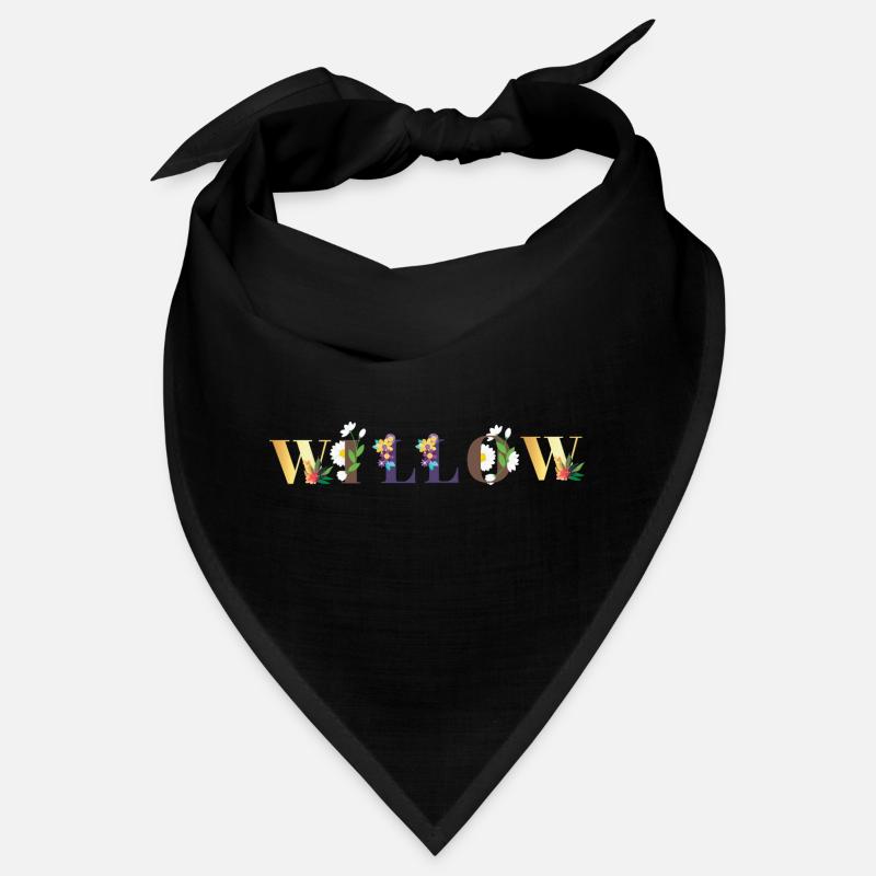 WILLOW Namenskunst mit gestickten Blumen Bandana
