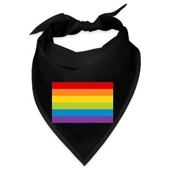 Regenbogen Flagge Fahne LGBT bunt CSD Gay Pride - Bandana - Schwarz - Vorne