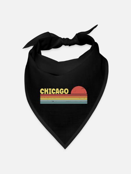 Chicago 70er Jahre Hippie - Bandana - Schwarz - Vorne