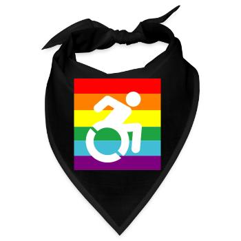 Behinderte, Schwule, Rollstuhl, Pride, LGBTQ # - Bandana - Schwarz - Vorne