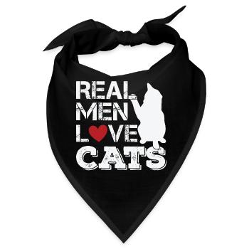 Lustige Katze - Bandana - Schwarz - Vorne