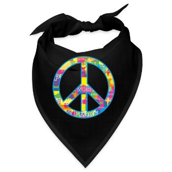 Peace / Frieden Symbol - Bandana - Schwarz - Vorne