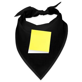 gelber Notizzettel , Klebezettel , sticky note - Bandana - Schwarz - Vorne