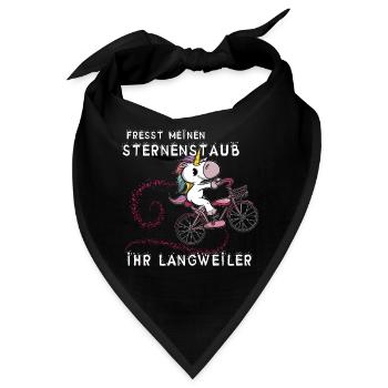 Lustiges Einhorn - fresst meinen Sternenstaub - Bandana - Schwarz - Vorne