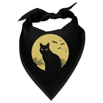 halloween Katze Mond - Bandana - Schwarz - Vorne