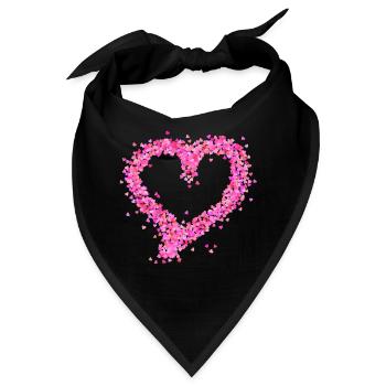 Herz pink - Bandana - Schwarz - Vorne