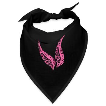 Maori Feder Federn Pink - Geschenkidee - Bandana - Schwarz - Vorne