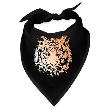 tiger illustration tiere raubkatze symbol icon - Bandana - Schwarz - Vorne