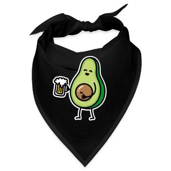 Lustige Avocado Bier Bierbauch Avocado-Grube Keto - Bandana - Schwarz - Vorne