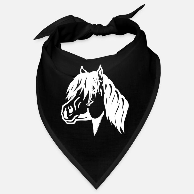 Pony Portrait weiß - Bandana - Schwarz