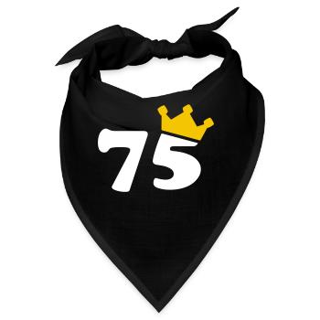 75 Krone 75. Geburtstag 75 Jahre - Bandana - Schwarz - Vorne
