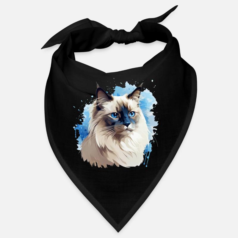 Katze Kopf Heilige Birma - Bandana - Schwarz