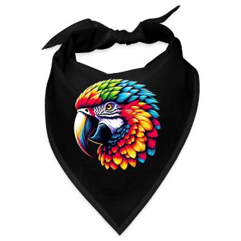 Papagei - Bandana - Schwarz - Vorne