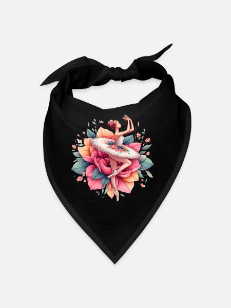 Balletttänzerin mit Tutu - Bandana - Schwarz - Vorne