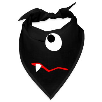 Monster Halloween traurig Comic Zombie Zahn Zyklop - Bandana - Schwarz - Vorne
