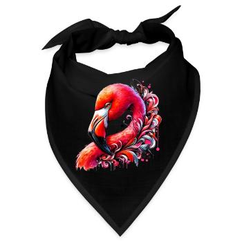 Flamingo - Bandana - Schwarz - Vorne