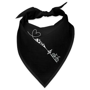 Fahrrad Berge Heartbeat - Bandana - Schwarz - Vorne