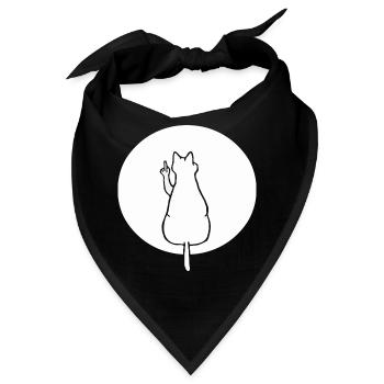 Katze Katzen Cat Kätzchen Mieze Mittelfinger - Bandana - Schwarz - Vorne