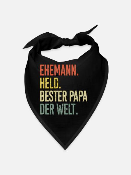 Held Papa Bester Ehemann - Bandana - Schwarz - Vorne