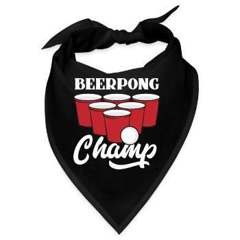 BeerPong Champion Motiv - Bandana - Schwarz - Vorne