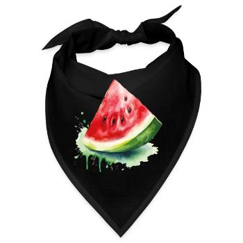 Wassermelone Aquarell Splash - Bandana - Schwarz - Vorne