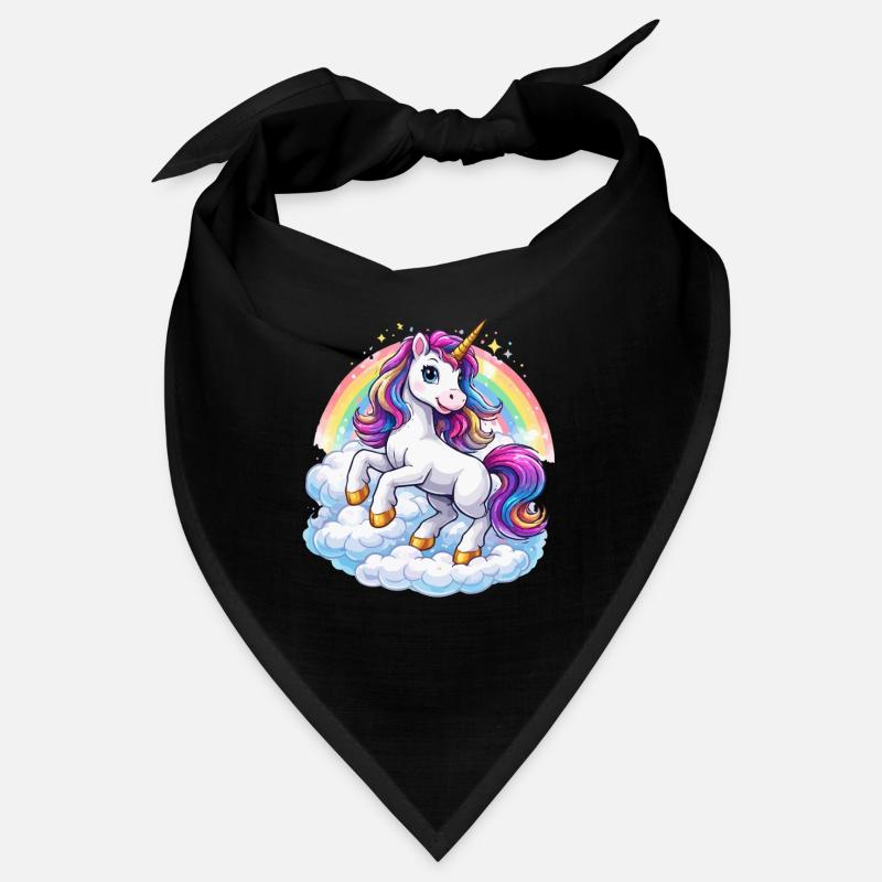 Rainbow Unicorn Over Clouds Bandana