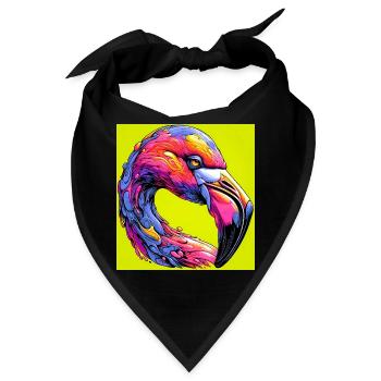 Flamingo - Bandana - Schwarz - Vorne