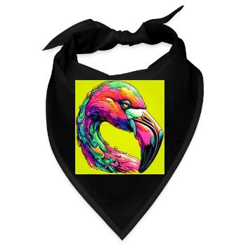 Flamingo - Bandana - Schwarz - Vorne